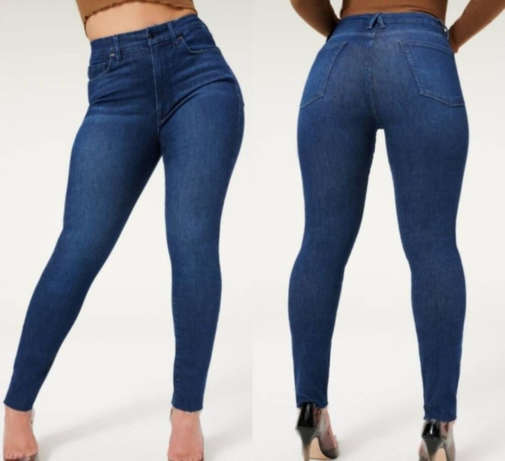 NWT GOOD AMERICAN Always Fits Good Legs  Jeans In Blue838 Sz 6-12